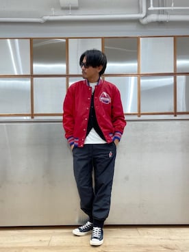 「撥水」｜「アイテム（ブルゾン）」を使った、京都くんさん（メンズ・172cm）の秋コーディネート