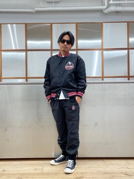 「撥水」｜「アイテム（ブルゾン）」を使った、京都くんさん（メンズ・172cm）の秋コーディネート