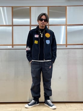 「撥水」｜「アイテム（ブルゾン）」を使った、京都くんさん（メンズ・172cm）の秋コーディネート