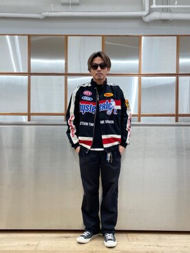 「ワイドパンツ 」｜「アイテム（その他アウター）」を使った、京都くんさん（メンズ・172cm）の秋コーディネート