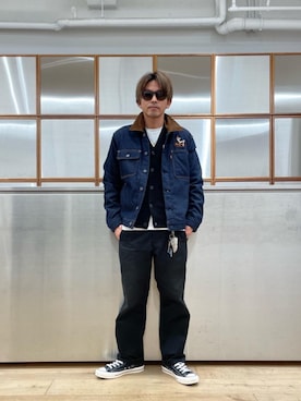 「でにむ」｜「アイテム（デニムジャケット）」を使った、京都くんさん（メンズ・172cm）の冬コーディネート