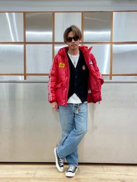 「撥水」｜「アイテム（ブルゾン）」を使った、京都くんさん（メンズ・172cm）の冬コーディネート