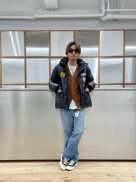 「撥水」｜「アイテム（ブルゾン）」を使った、京都くんさん（メンズ・172cm）の冬コーディネート