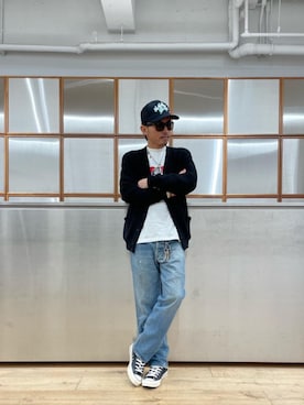 「らふこーで」｜「アイテム（キャップ）」を使った、京都くんさん（メンズ・172cm）の冬コーディネート