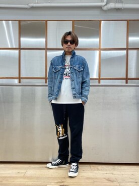 「でにむ」｜「アイテム（デニムジャケット）」を使った、京都くんさん（メンズ・172cm）の冬コーディネート