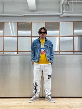 「でにむ」｜「アイテム（デニムジャケット）」を使った、京都くんさん（メンズ・172cm）の冬コーディネート