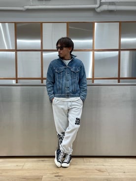 「でにむ」｜「アイテム（デニムジャケット）」を使った、京都くんさん（メンズ・172cm）の冬コーディネート