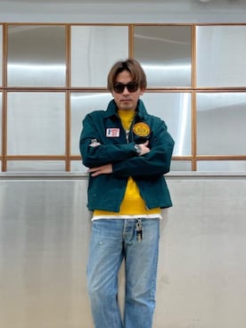 「グランジ」｜「アイテム（ブルゾン）」を使った、京都くんさん（メンズ・172cm）の冬コーディネート