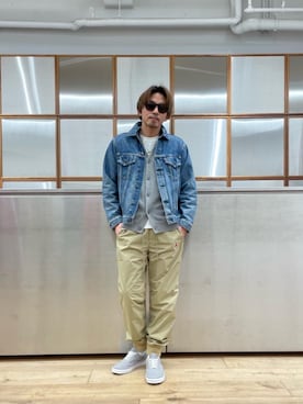 「でにむ」｜「アイテム（デニムジャケット）」を使った、京都くんさん（メンズ・172cm）の冬コーディネート