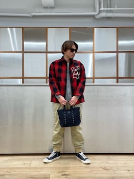「らふこーで」｜「アイテム（ブルゾン）」を使った、京都くんさん（メンズ・172cm）の冬コーディネート