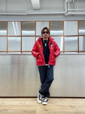 「でにむ」｜「アイテム（スウェット）」を使った、京都くんさん（メンズ・172cm）の冬コーディネート