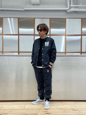 「撥水」｜「アイテム（ブルゾン）」を使った、京都くんさん（メンズ・172cm）の冬コーディネート