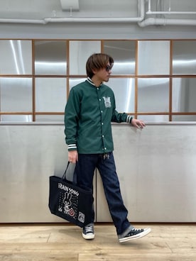 「らふこーで」｜「アイテム（ブルゾン）」を使った、京都くんさん（メンズ・172cm）の冬コーディネート
