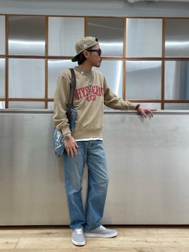 「でにむ」｜「アイテム（スウェット）」を使った、京都くんさん（メンズ・172cm）の冬コーディネート