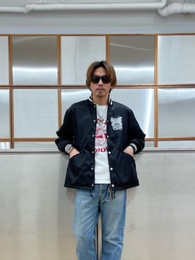 「でにむ」｜「アイテム（ブルゾン）」を使った、京都くんさん（メンズ・172cm）の冬コーディネート