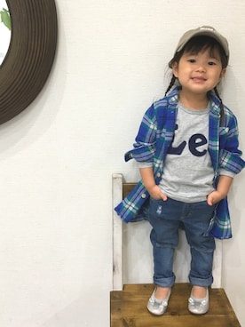 「Lee（リー）のアイテム（Tシャツ/カットソー）」を使った、himacoさん（キッズ・90cm）の春コーディネート