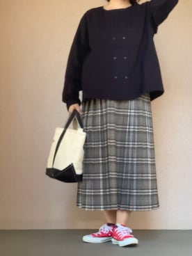 「chambre de charme（シャンブルドゥシャーム）のアイテム（スカート）」を使った、mmmさん（レディース・149cm）の秋コーディネート