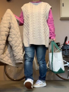 「I am I in fact...（アイアムアイインファクト）のアイテム（ジャケット/アウター）」を使った、mmmさん（レディース・149cm）の冬コーディネート