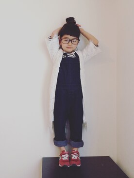 「ガウン」｜「アイテム（オールインワン・サロペット）」を使った、peachさん（キッズ・100cm）の春コーディネート