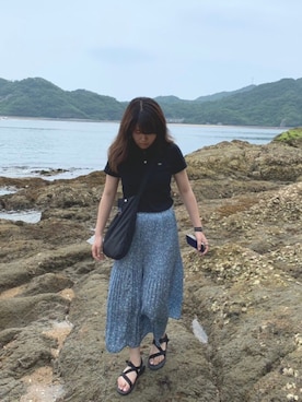 「LACOSTE」｜「アイテム（PC・スマホグッズ/家電）」を使った、M!Oさん（レディース・163cm）の夏コーディネート