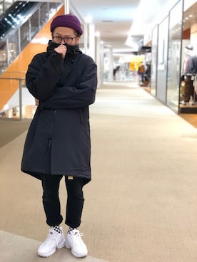 「AVIREX（アヴィレックス）のアイテム（モッズコート）」を使った、hayato inoueさん（メンズ・171cm）の秋コーディネート