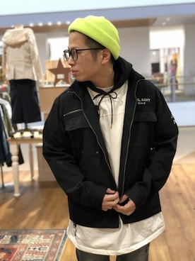 「AVIREX（アヴィレックス）のアイテム（ブルゾン）」を使った、hayato inoueさん（メンズ・171cm）の春コーディネート