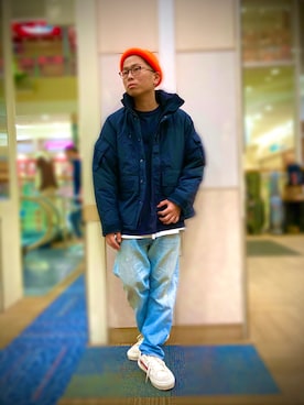 「AVIREX（アヴィレックス）のアイテム（ミリタリージャケット）」を使った、hayato inoueさん（メンズ・170cm）の秋コーディネート