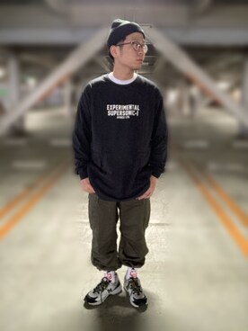 「NEW ERA（ニューエラ）の【×NEW ERA】ベーシック カフ ニットキャップ AC刺繍/BASIC CUFF KNIT CAP EMBROIDERY AC（ニットキャップ/ビーニー）」を使った、hayato inoueさん（メンズ・170cm）の秋コーディネート