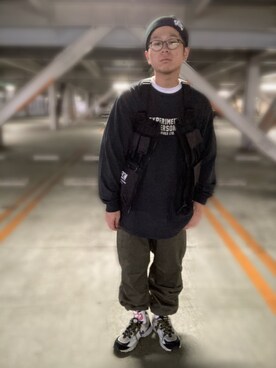 「AVIREX（アヴィレックス）のアイテム（ニットキャップ/ビーニー）」を使った、hayato inoueさん（メンズ・170cm）の秋コーディネート