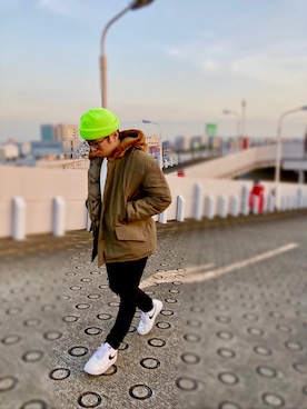 「アイテム（ブルゾン）」を使った、hayato inoueさん（メンズ・172cm・20代）の冬コーディネート
