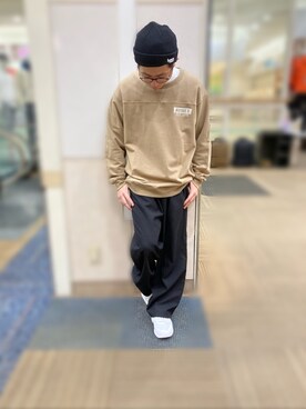 「AVIREX（アヴィレックス）のアイテム（スウェット）」を使った、hayato inoueさん（メンズ・172cm）の冬コーディネート