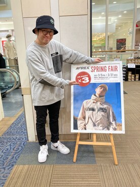 「アイテム（スウェット）」を使った、hayato inoueさん（メンズ・172cm・20代）の春コーディネート
