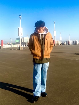 「アイテム（ミリタリージャケット）」を使った、hayato inoueさん（メンズ・172cm・20代）の春コーディネート