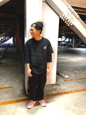 「AVIREX（アヴィレックス）のアイテム（ニットキャップ/ビーニー）」を使った、hayato inoueさん（メンズ・173cm）の春コーディネート