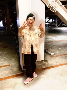 「AVIREX（アヴィレックス）のアイテム（帽子）」を使った、hayato inoueさん（メンズ・173cm）の春コーディネート