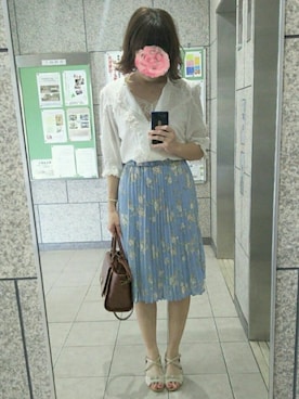 「axes femme（アクシーズファム）のアイテム（トートバッグ）」を使った、まあさん（レディース・164cm）の夏コーディネート
