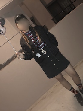 「WEGO（ウィゴー）のアイテム（トップス、レッド系）」を使った、ﾜさん（レディース）の冬コーディネート