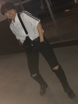 「SONA（ソナ）のアイテム（シャツ/ブラウス、ホワイト系）」を使った、ﾜさん（レディース）の春コーディネート