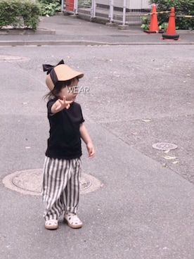 「PUMA × tinycottons （プーマ x タイニーコットン）のアイテム」を使った、SOYUさん（キッズ・90cm）の春コーディネート