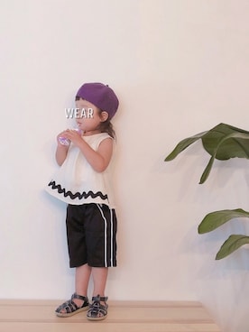 「handmade」｜「アイテム（ハンチング/ベレー帽）」を使った、SOYUさん（キッズ・90cm）の夏コーディネート
