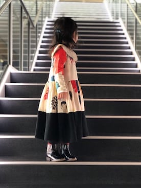 「2歳10ヶ月」｜「アイテム（ワンピース/ドレス）」を使った、SOYUさん（キッズ・90cm）の冬コーディネート