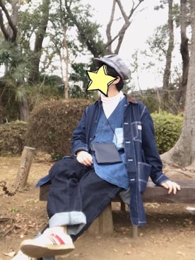 「LAKOLE（ラコレ）のアイテム（キャスケット）」を使った、りょうめがねくろぶちさん（メンズ・171cm）の冬コーディネート