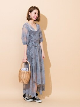 2wayレース前開きマキシワンピースを使ったショップスタッフの人気ファッションコーディネート Wear