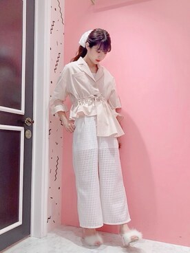 シュシュを使った ワイドパンツ の人気ファッションコーディネート Wear