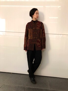 「YANTOR（ヤントル）のアイテム（パンツ）」を使った、inoriさん（レディース・173cm）の秋コーディネート