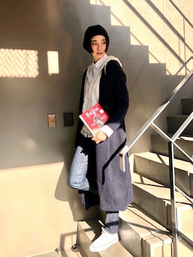 「ニットロングカーデ」｜inoriさん（レディース・173cm）の秋コーディネート