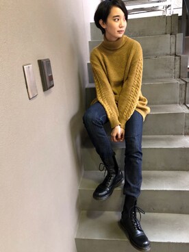 「YANTOR（ヤントル）のアイテム（トップス）」を使った、inoriさん（レディース・173cm）の秋コーディネート
