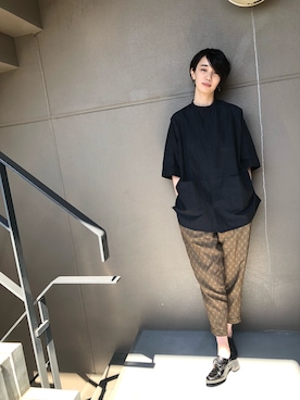「YANTOR（ヤントル）のアイテム（パンツ）」を使った、inoriさん（レディース・173cm）の春コーディネート