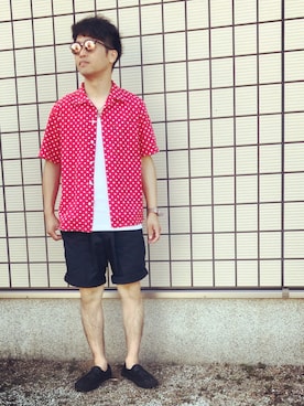 「King Mob（キングモブ）のアイテム」を使った、SG Ryoheyさん（メンズ・163cm）の夏コーディネート