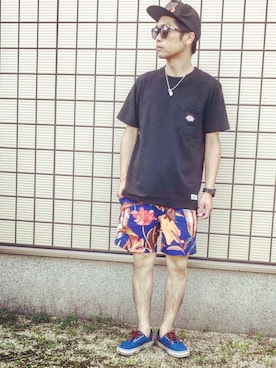 「Hurley （ハーレー）のアイテム（パンツ）」を使った、SG Ryoheyさん（メンズ・163cm）の夏コーディネート